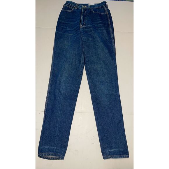 Vintage 80s Calvin Klein Women's High Waist Tapered Leg Jeans Medium Blue size 9 - Picture 1 of 9